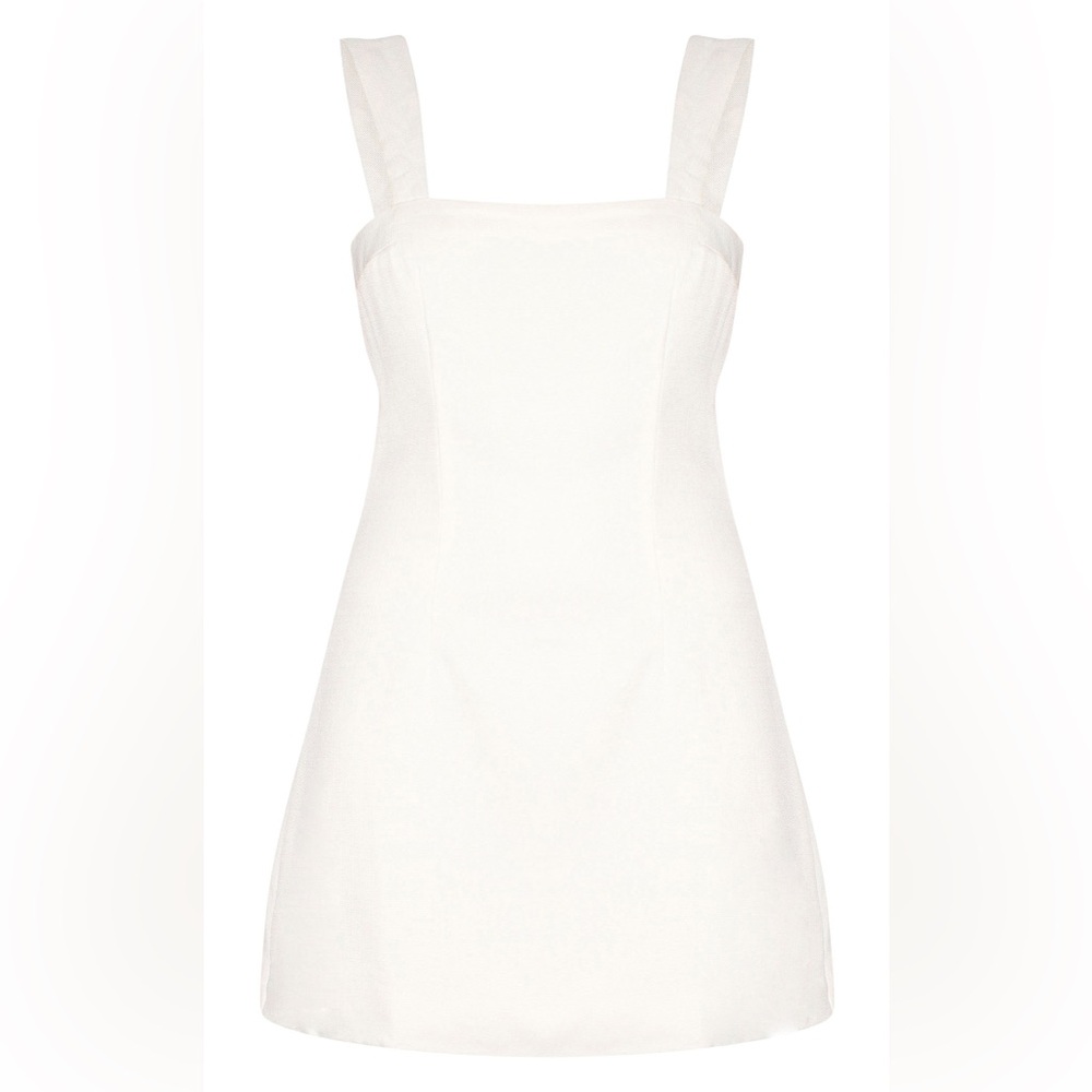 PrettyLittleThing CREAM TWILL CUT OUT BOW SHIFT DRESS - Picture 3 of 11